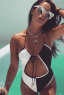 Complete swimsuit - white and black