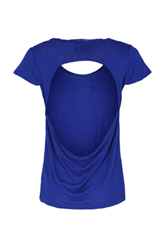 חולצת בייסיק- גב חשוף- כחולה