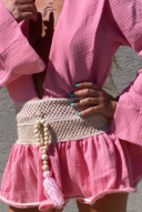 Crocheted Chloe shirt - pink