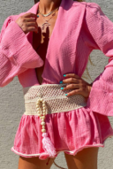 Crocheted Chloe shirt - pink