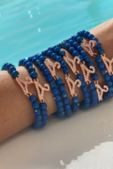 Gemstone bead bracelet - royal blue