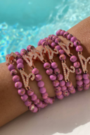 Gemstone-purple bead bracelet