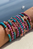 Gemstone-purple bead bracelet