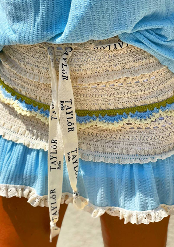 Crocheted skirt - light blue