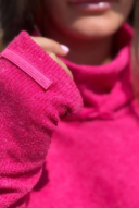 Twins silk short knit - fuchsia pink
