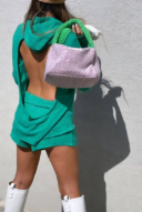 Twins silk knit shorts - botega green