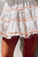 Peach linen skirt