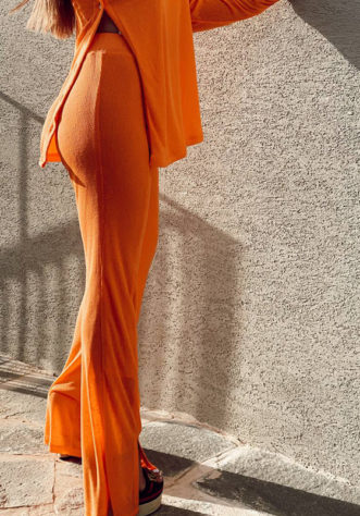 Rib pants - orange