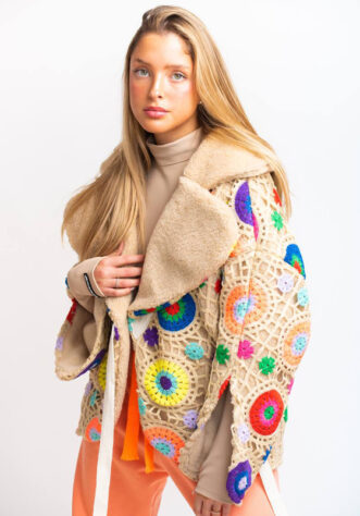 Braided knit coat
