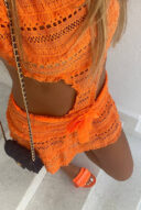 Orange crocheted skirt