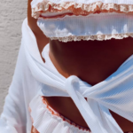 בגד ים סטרפלס וופל וינטאז׳ לבן אפרסק 2.png