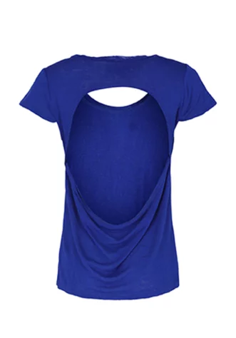 חולצת בייסיק- גב חשוף- כחולה