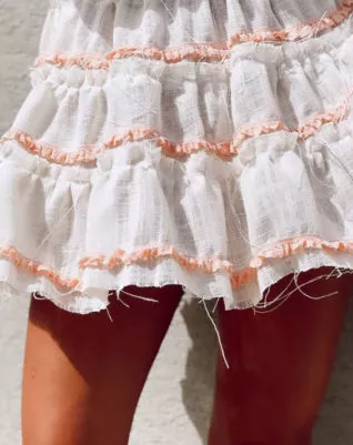 חצאית פשתן אפרסק
